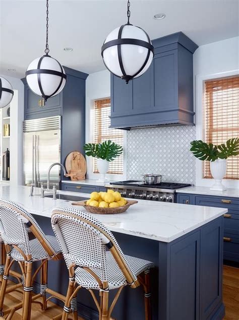 Check spelling or type a new query. Blue French Rattan counterstools at a blue Island with a ...