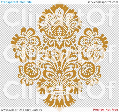 Royalty Free Vector Clip Art Illustration Of A Gold Damask Design