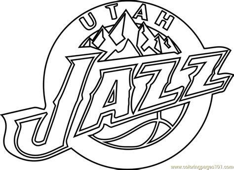 Utah Jazz Coloring Page for Kids - Free NBA Printable Coloring Pages