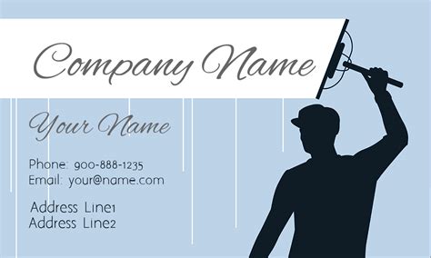 Your business card design is saved to your canva account, so you can make changes when you need to. Blue Window Cleaning Business Card - Design #1303011