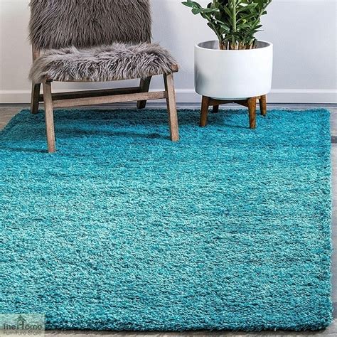 Teal Plain Shaggy Rug The Home Furniture Store
