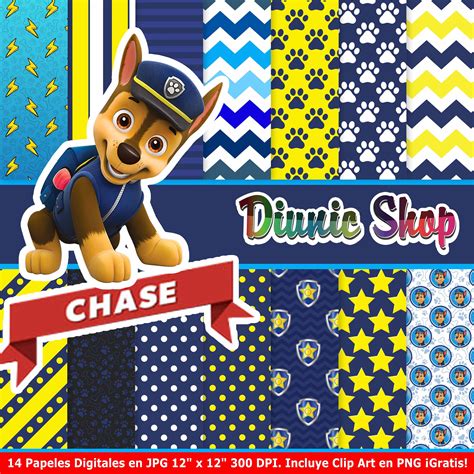 Papel Digital Paw Patrol Chase Extras Digital Paper Clip Art Clip Art