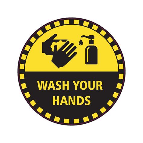 Wash Your Hands Floor Sticker Covid 19 Social Distancing Sticker