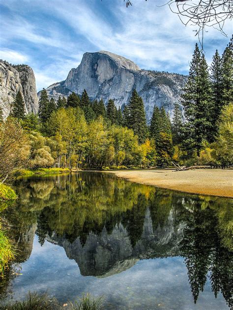 Half Dome Reflected In The Merced River Photograph By John Haldane