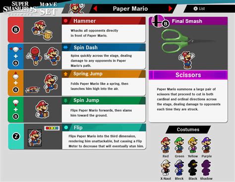 Super Smash Bros Ultimate Paper Mario Moveset Concept