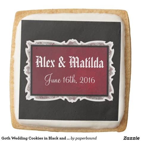 Goth Wedding Cookies In Black And Red Wedding Cookies Cookie Wedding