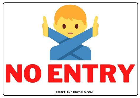 Funny No Entry Sign Template Free Download In 2021 Entry Signs No