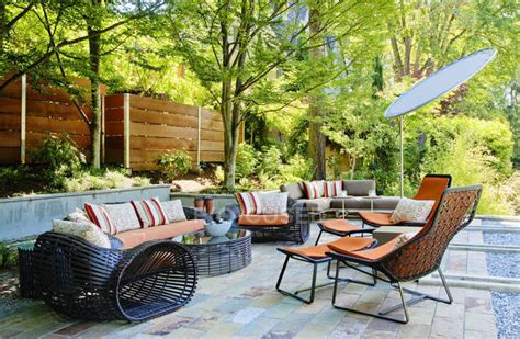 Patio Living Room In Seattle Washington Usa — Fence External Stock