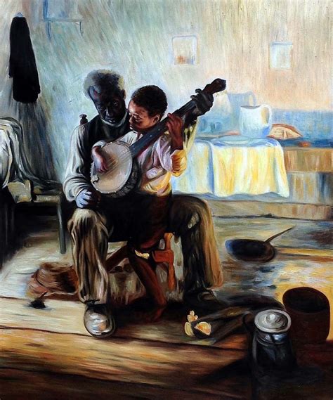 The banjo player, dancing lesson painting. Henry Ossawa Tanner, The Banjo Lesson - Hand Painted Oil ...