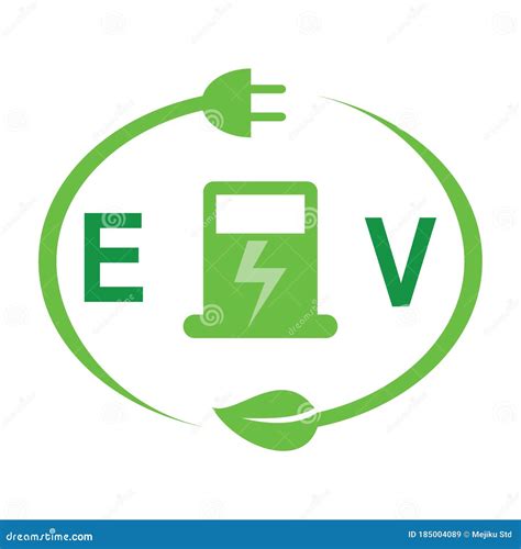 Logo Ev Charging Illustration Of Electric Car Charging Station Stock