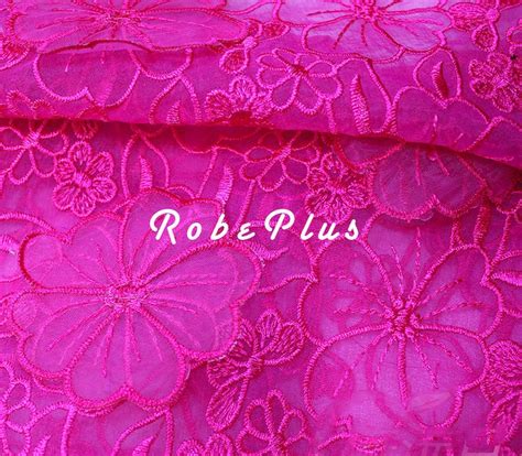 Floral Embroidered Organza Lace Fabric With Applique Etsy
