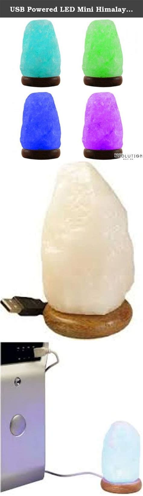 Salt lamp on black background. USB Powered LED Mini Himalayan Natural White Crystal Salt ...