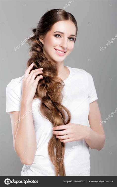 Hairstyle Braid Woman With Long Hair Stock Photo By ©erstudio 174869552