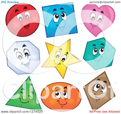 Clipart Of Colorful Happy Shapes Royalty Free Vector Illustration By