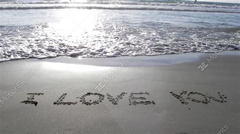 I Love You Written On Sand Sunset Waves Beach Roma Stock Video Footage