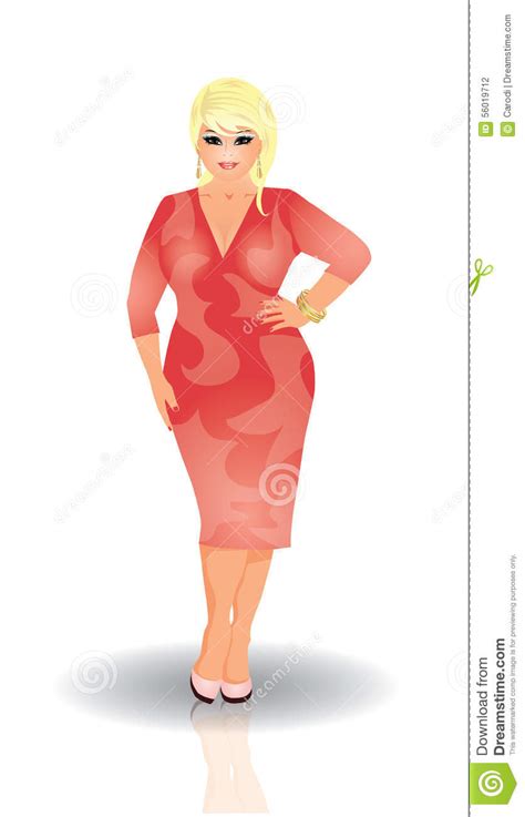 sexy plus la femme de taille dans la belle robe illustration de vecteur illustration du mode