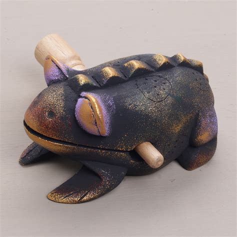 Unicef Market Hand Carved Wood Toad Percussion Instrument From Bali