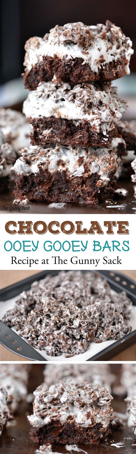 Chocolate Ooey Gooey Bars The Gunny Sack Chocolate Recipes Yummy