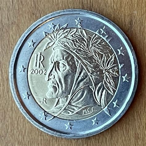 Dichter Dante Alighieri 2 Euro Italien Authentisches Münzgeld Etsy