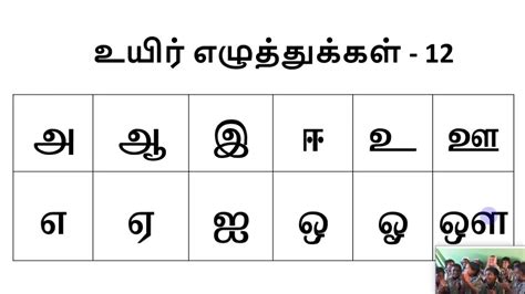 Tamil Alphabets Lesson 1 Youtube