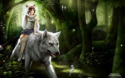 Mythical Wolf Forest Fantasy Anime Princess Creature