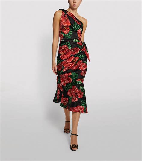 Dolce And Gabbana Floral One Shoulder Dress Harrods Uk