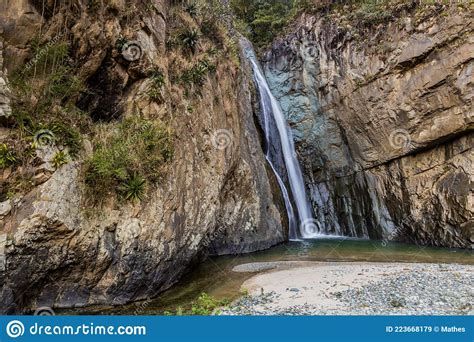 Salto Jimenoa Waterfall Near Jarabacoa Town In Dominican Republ Stock