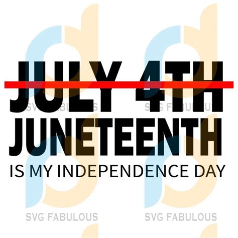 Juneteenth Is My Independence Day Not July 4th SVG DXF EPS PNG