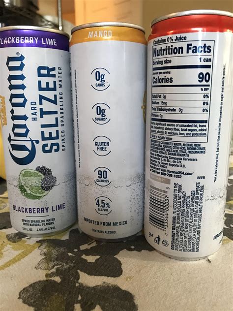 Blackberry lime, tropical lime, mango, and cherry. Corona hard seltzers 0 carbs 90 calories : ketodrunk