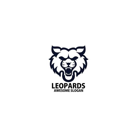 Leopards Head Logo Design Line Art 24676503 Vector Art At Vecteezy