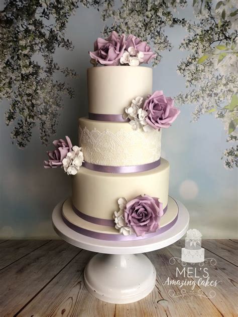 Edible Lace Wedding Cakes Peony And Wisteria Wedding Cake