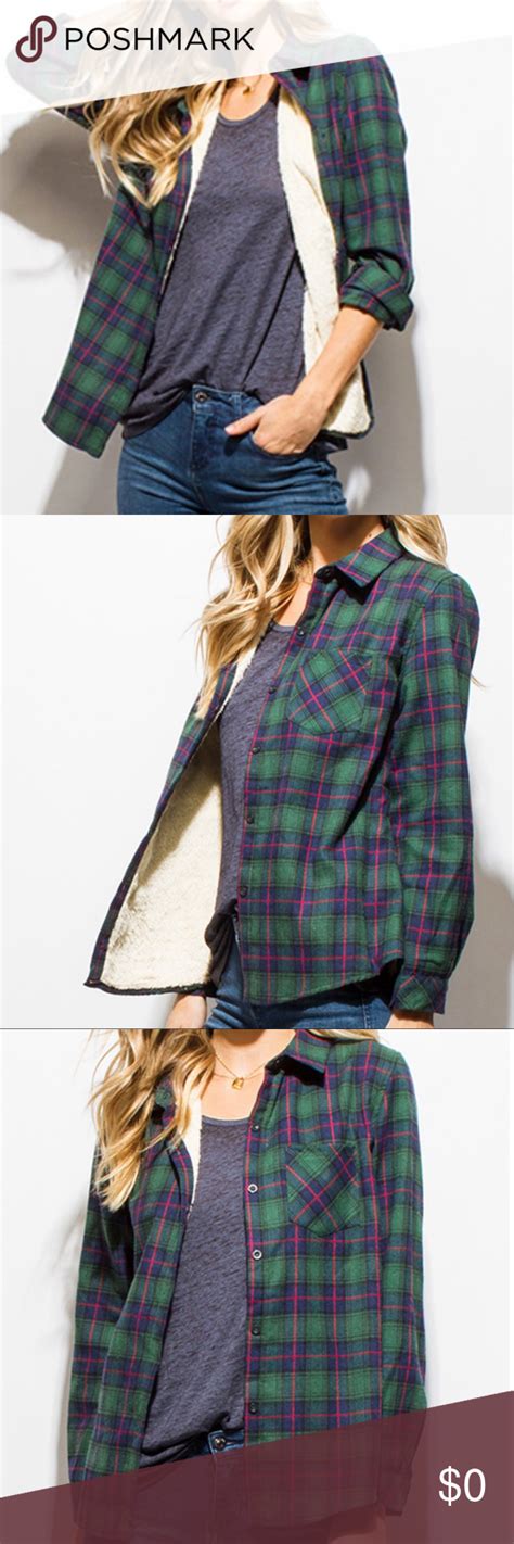 Arrived Long Sleeve Button Up Flannel Top~ Clothes Design Fashion