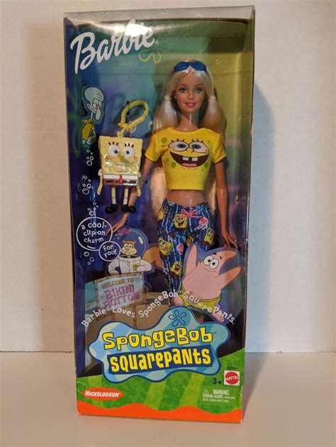 A Barbie Doll With Spongebob S Pajamas In Its Box On A Table