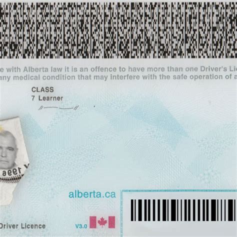 Alberta Back And Front Id Card Template Alberta Card Template