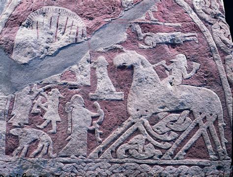 Stone Carving Of The Viking Saga Found On The Swedish Island Of Gotland