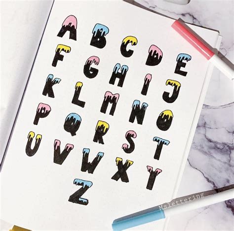 Abecedario De Colores En 2020 Letras Bonitas Y Faciles Tipos De Letras