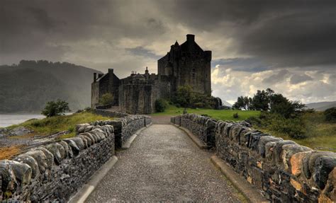 Eilean Donan Castle Clouds Bridge Loch Duich Scottish Highlands