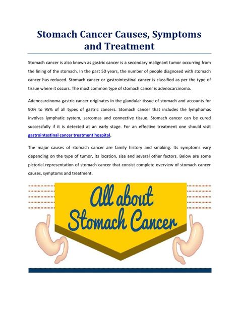 In most of the world, stomach cancers form in the main part of the stomach (stomach body). Stomach cancer causes, symptoms and treatment by Grado - Issuu