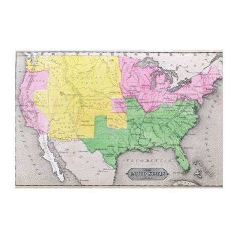 Map Of The United States Canvas Print Zazzle