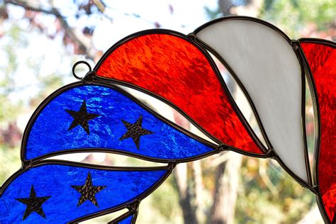 American Flag Stained Glass Wreath Etsy