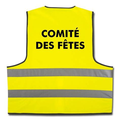 GILET JAUNE COMITE DES FÊTES gilet, sécurité, jaune, serre, file, serre