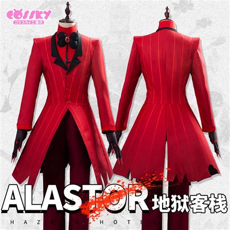 Anime Hazbin otel ALASTOR kırmızı üniforma Cosplay kostüm ücretsiz
