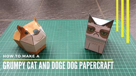 Tutorial Papercraft How To Make A Grumpy Cat And Doge Dog Papercraft