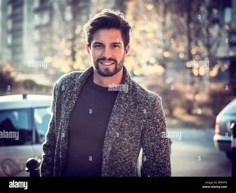 One Handsome Young Man In City Setting Stock Photo Alamy