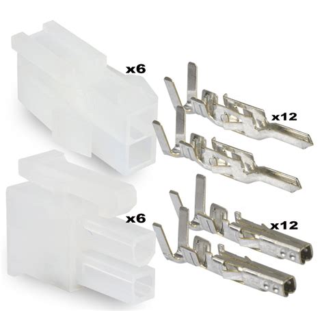 Molex 2 Pin Connector Lot 6 Matched Sets W18 24 Awg Wpins Mini Fit