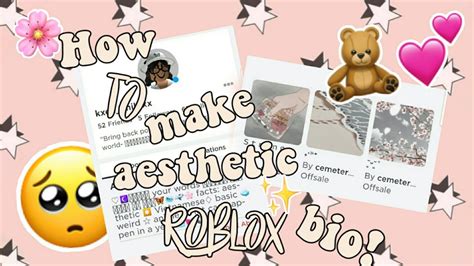 How To Make An Aesthetic Roblox Bio Iosadriods 🌼 Youtube