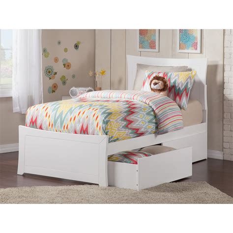 | build your own farmhouse bed with storage shelves or optional drawers, in twin and full sizes. Metro Twin XL Platform Bed with Matching Foot Board with 2 ...