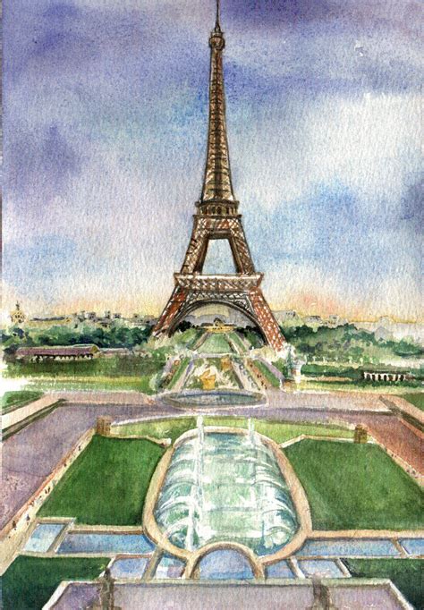 Paris Eiffel Tower Watercolors By In 2021 Eiffel Tower Paris