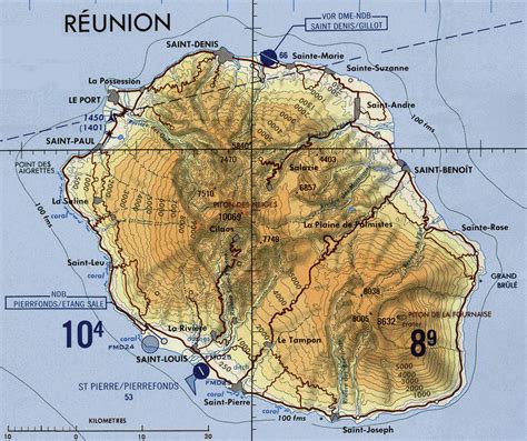 Carte De Lîle De La Réunion