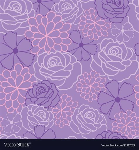 Purple Flowers Texture Pattern Royalty Free Vector Image